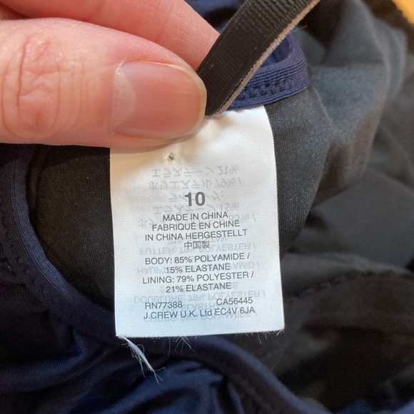 J CREW 10 Navy Blue Scoop Back Ruffled Strap One-Piece Bathing Suit Swimsuit - Picture 8 of 8